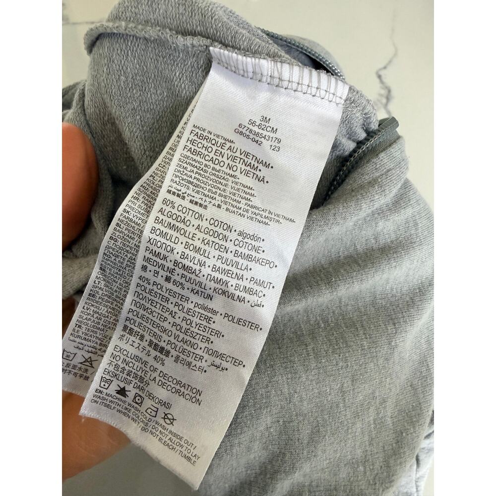 Nike Baby Hooded Coverall - Dark Grey Heather 3M - Picture 6 of 6